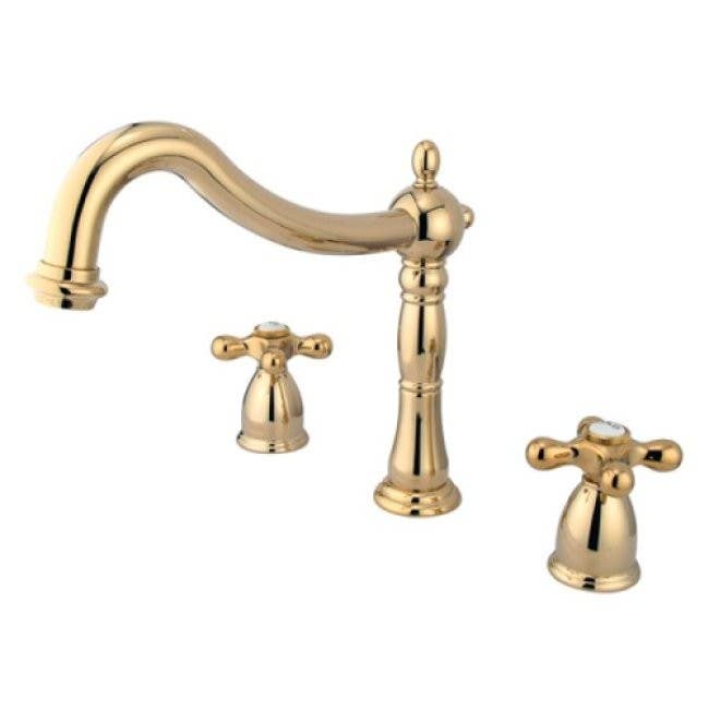 Kingston Brass KS134 Heritage Two Handle Roman Tub Filler w/ AX cross handles