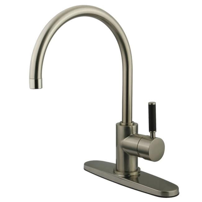 Kingston Brass GS8718DKLLS Gourmetier Kaiser Single Handle Kitchen Faucet, Satin Nickel