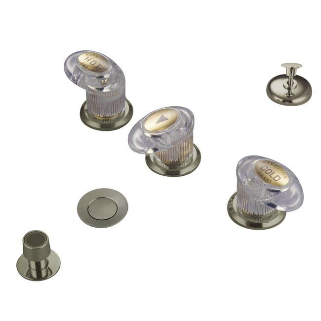 Kingston Brass KB6318LL Legacy Three Handle Bidet Faucet w/ Brass Pop-up, Satin Nickel