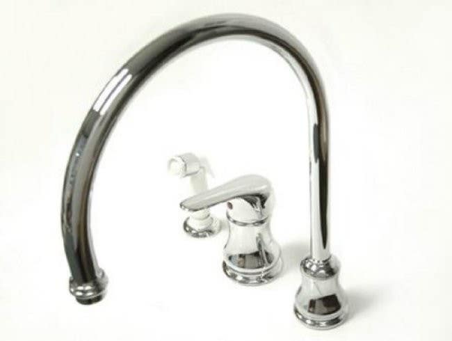 Kingston Brass KS821C Legacy Single Handle Goose Neck Kitchen Faucet w/ Non-Metallic Spray