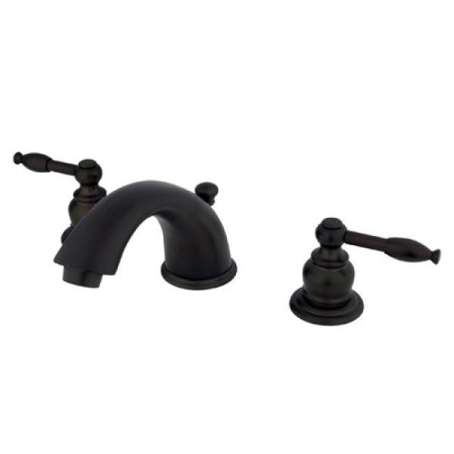 Kingston Brass KB96 Magellan Two Handle 4" to 8" Mini Widespread Lavatory Faucet w/ Retail Pop-up & KL lever handles