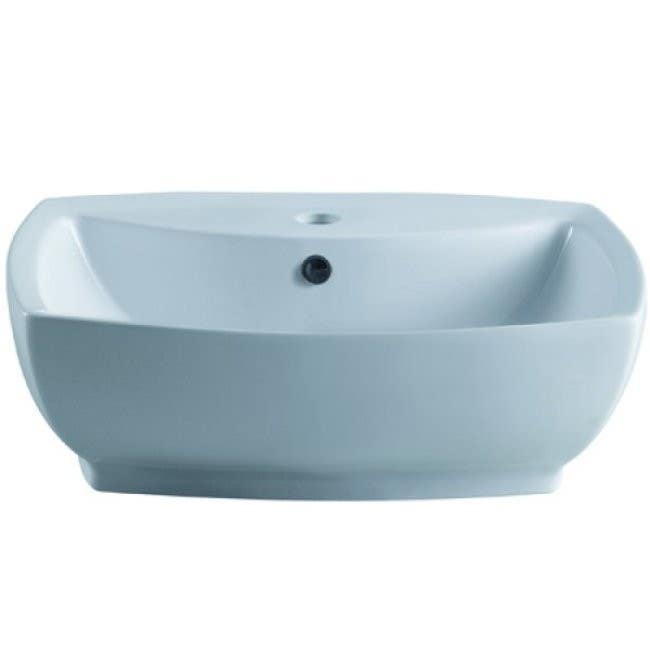 Kingston Brass EV8145 Marquis White China Vessel Bathroom Sink w/ Overflow Hole & Faucet Hole