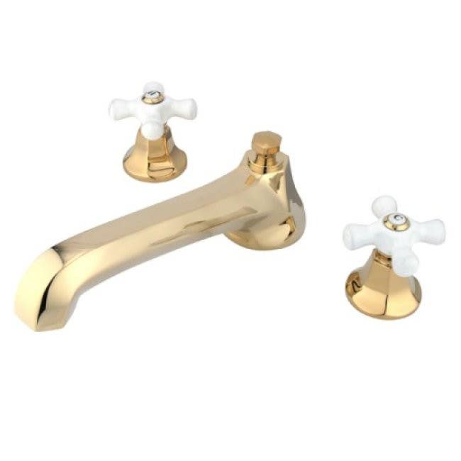 Kingston Brass KS430 Metropolitan Two Handle Roman Tub Filler w/ porcelain cross handles