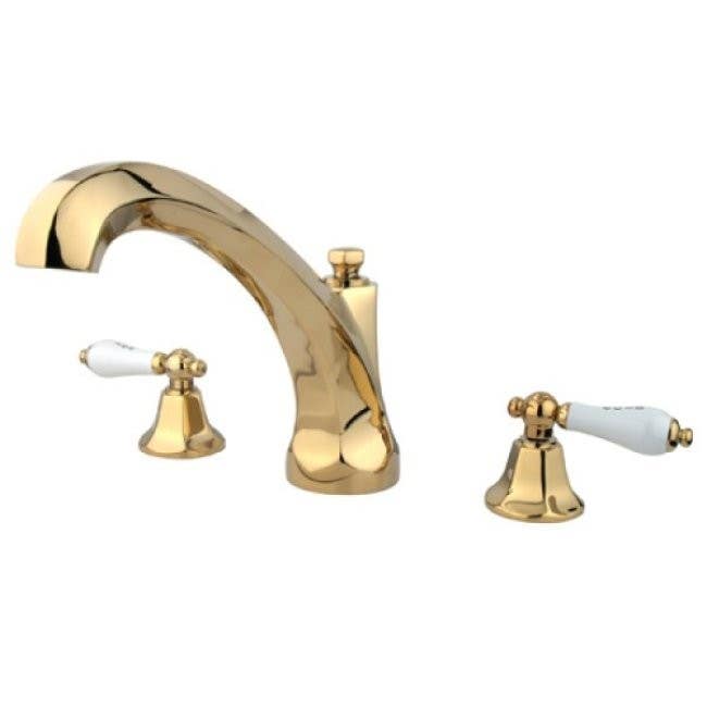 Kingston Brass KS432 Metropolitan Roman Tub Filler w/ Porcelain Lever Handles