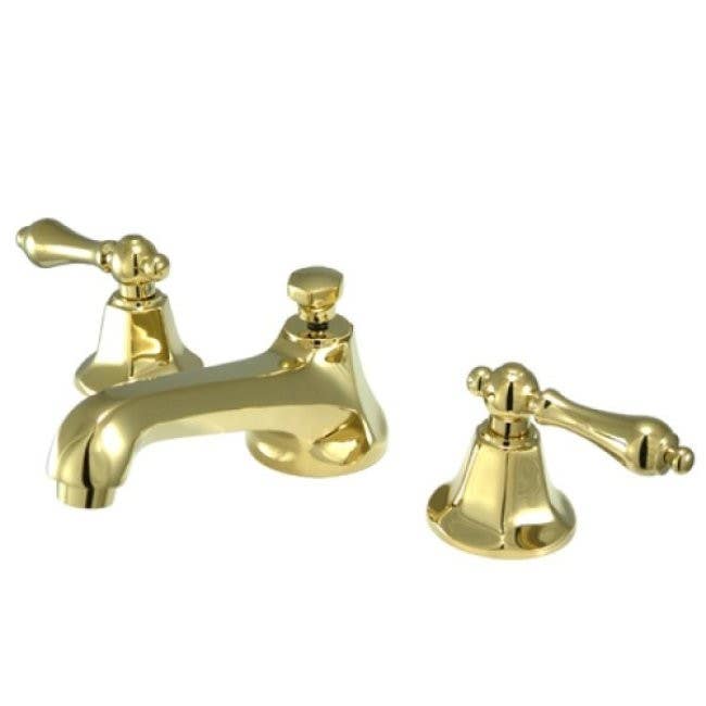 Kingston Brass KS446 Metropolitan Two Handle 8" to 16" Widespread Lavatory Faucet w/ Brass Pop-up & AL lever handles