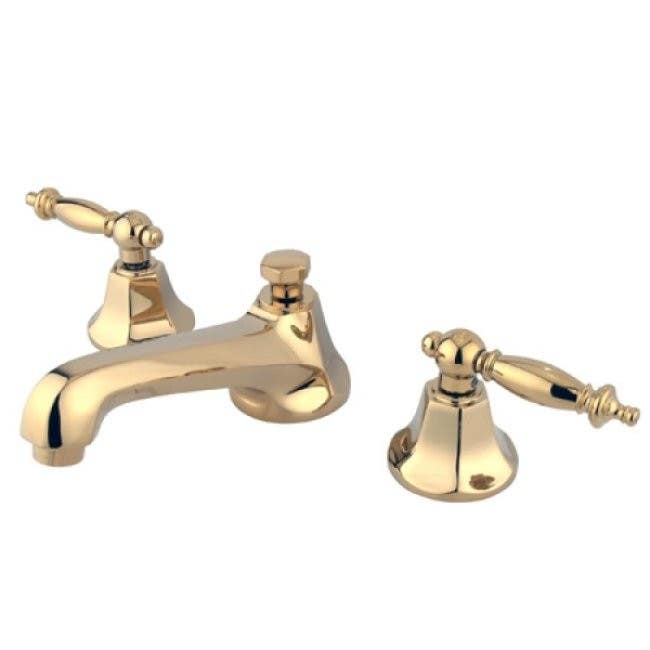 Kingston Brass KS446 Metropolitan Two Handle 8" to 16" Widespread Lavatory Faucet w/ Brass Pop-up & TL lever handles