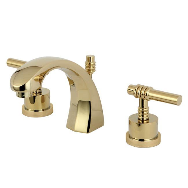 Kingston Brass KS498 Milano Two Handle 8" to 16" Widespread Lavatory Faucet w/ Brass Pop-up