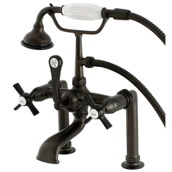 Kingston Brass AE10 Aqua Eden Millennium Deck Mount Clawfoot Tub Faucet w/ cross handes