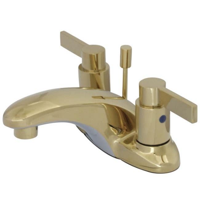 Kingston Brass KB862 NuvoFusion Double Handle 4" Centerset Lavatory Faucet w/ Brass Pop-up