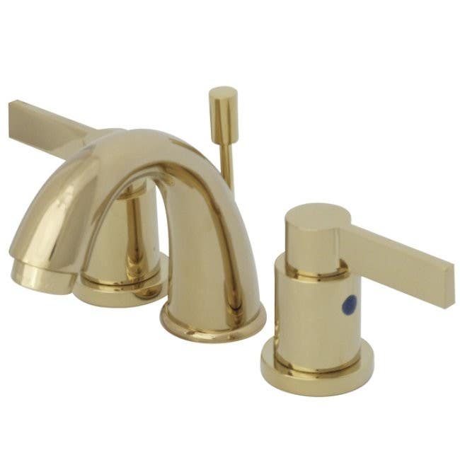 Kingston Brass KB891 NuvoFusion Double Handle 4" to 8" Mini Widespread Lavatory Faucet w/ Brass Pop-up