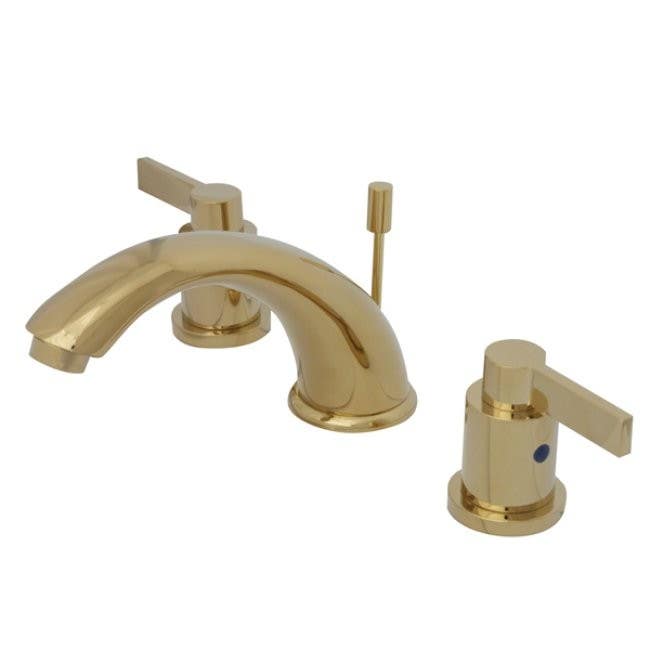 Kingston Brass KB896 NuvoFusion Double Handle 8" to 16" Widespread Lavatory Faucet w/ Brass Pop-up