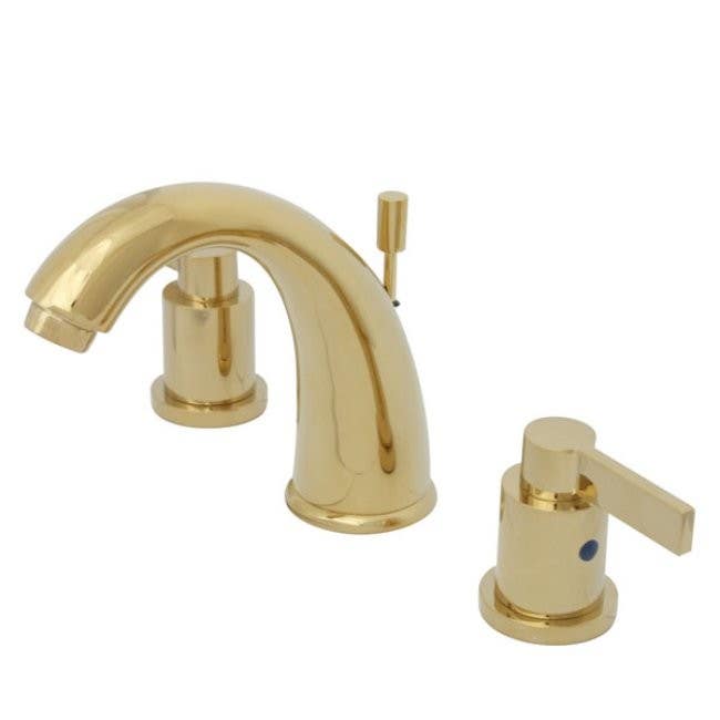 Kingston Brass KB898 NuvoFusion Double Handle 8" to 16" Widespread Lavatory Faucet w/ Brass Pop-up