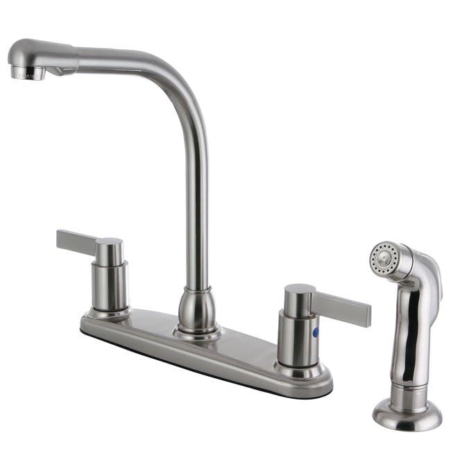 Kingston Brass FB275 NuvoFusion 8-inch Centerset Kitchen Faucet w/ Side Sprayer