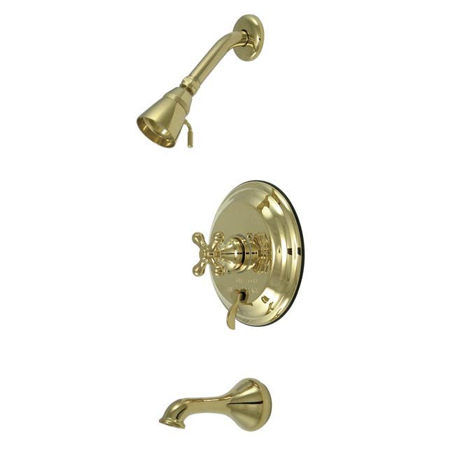 Kingston Brass KB363 Restoration Single Handle Tub & Shower Faucet w/ AX cross handles