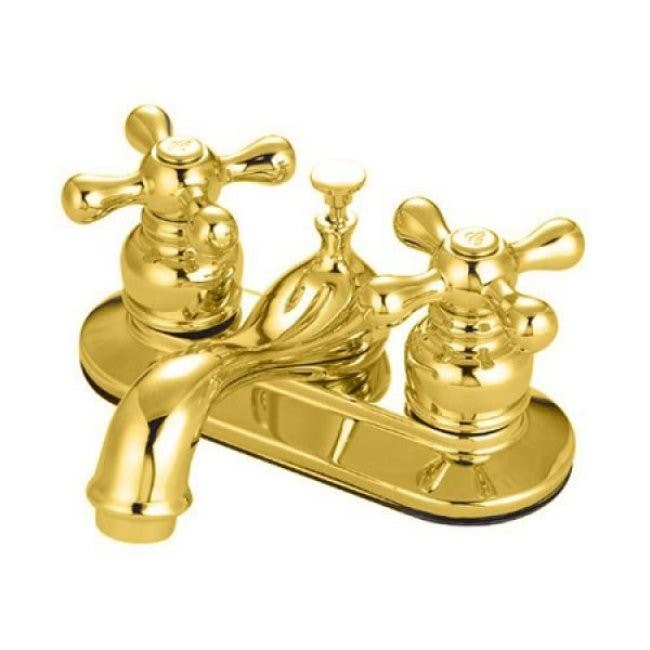Kingston Brass KB60 Restoration Two Handle 4" Centerset Lavatory Faucet w/ Retail Pop-up & AX cross handles