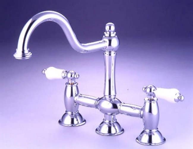 Kingston Brass KS3781PL Restoration 8" Deck Mount Kitchen Faucet