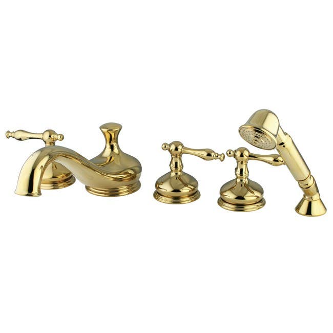Kingston Brass KS333 Royale Three Handle Roman Tub Filler w/ NL lever handles