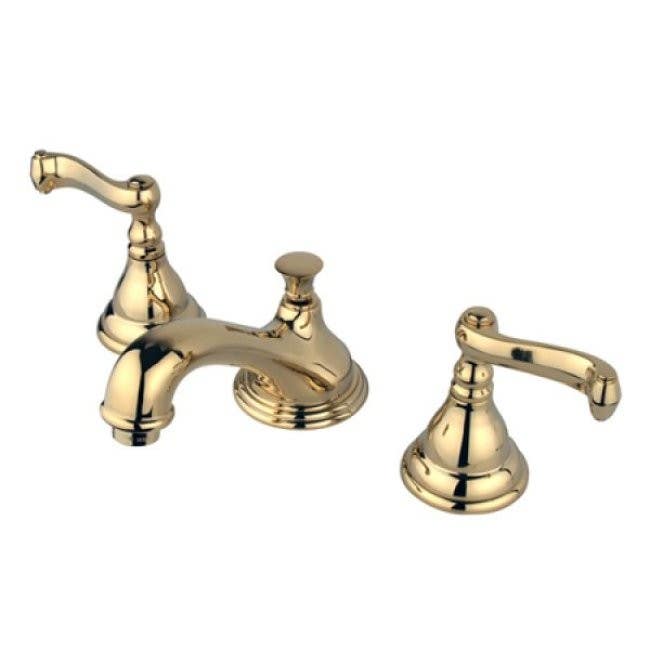 Kingston Brass KS556 Royale Two Handle 8" to 16" Widespread Lavatory Faucet w/ Brass Pop-up & FL lever handles