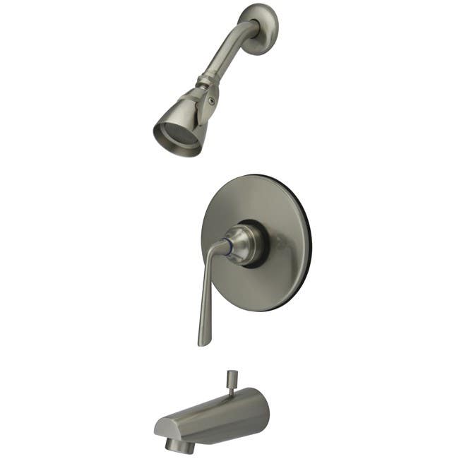 Kingston Brass KB8698ZL Silver Sage Single Handle Tub & Shower Faucet, Satin Nickel