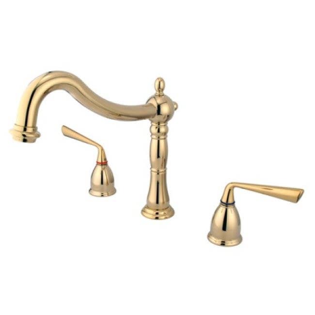 Kingston Brass KS134 Silver Sage Two Handle Roman Tub Filler & ZL lever handles