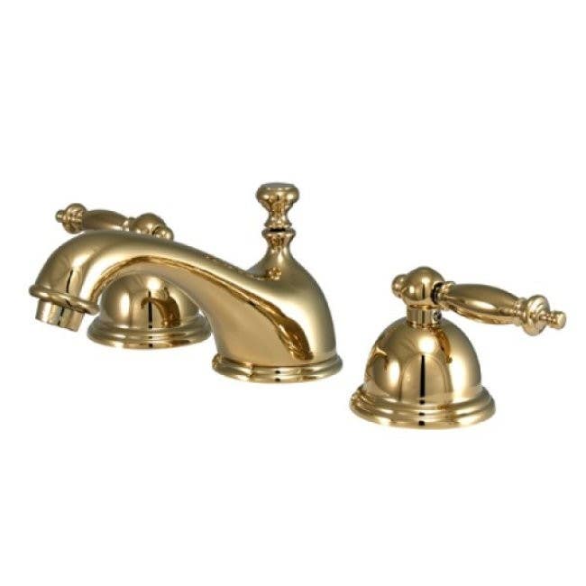 Kingston Brass KS396 Two Handle 8" to 16" Widespread Lavatory Faucet w/ Brass Pop-up & TL lever handles