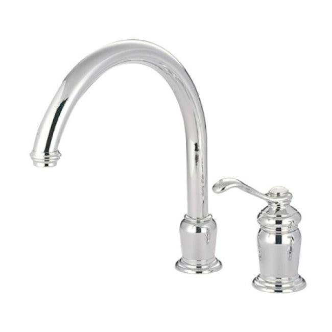 Kingston Brass KS7821TLBS Templeton Single-Handle 3-Hole Widespread Kitchen Faucet with Brass Sprayer, Polished Chrome