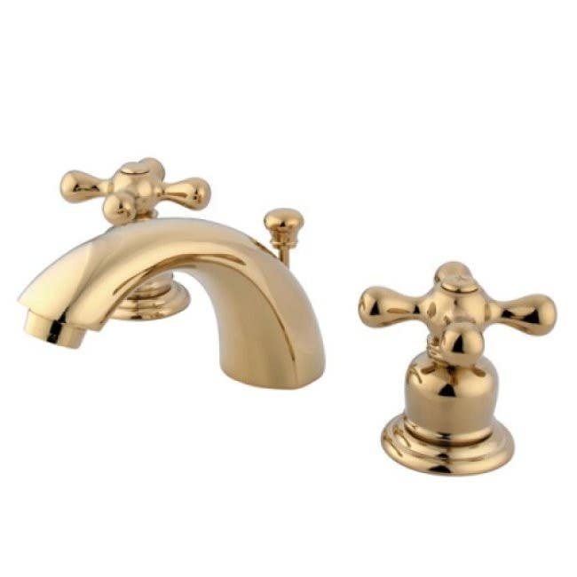 Kingston Brass KB94 Victorian Two Handle 4" to 8" Mini Widespread Lavatory Faucet w/ Retail Pop-up & AX cross handles
