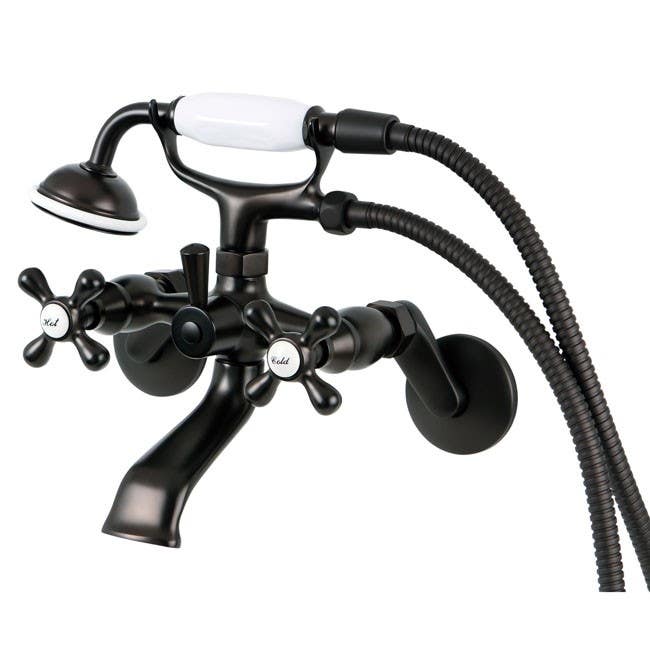 Kingston Brass KS266 Victorian Tub Wall Mount Clawfoot Tub Filler w/ Hand & Shower