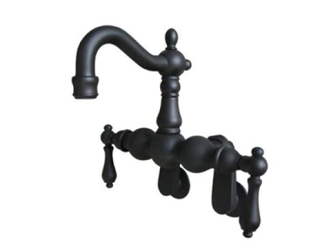 Kingston Brass CC108 Vintage 3-3/8" - 9" Adjustable Center Wall Mount Clawfoot Tub Filler w/ metal levers