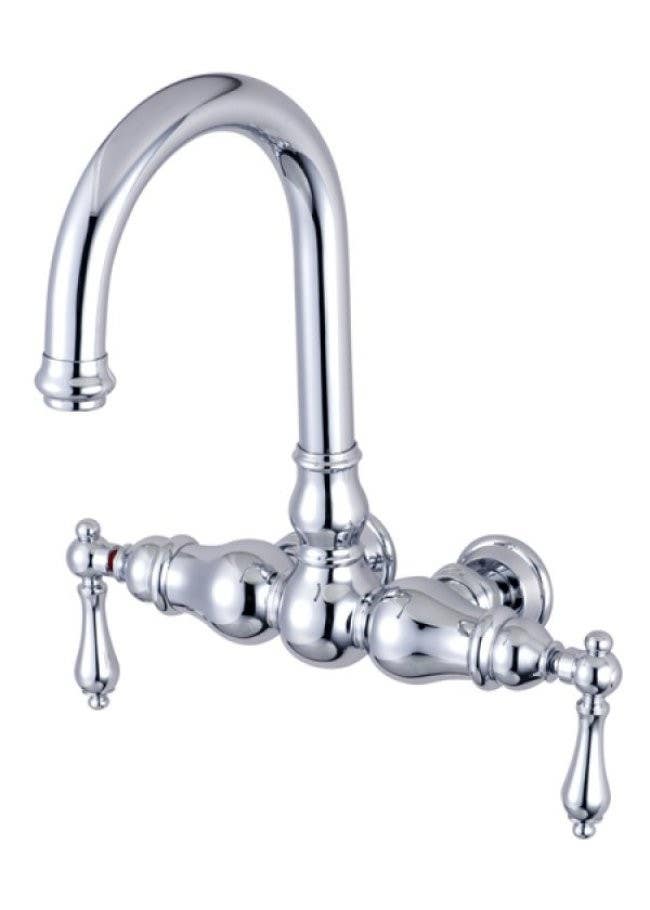 Kingston Brass CC3001T5 Vintage 3-3/8" Wall Mount Clawfoot Tub Filler w/ metal levers, Oxidized Satin Bronze