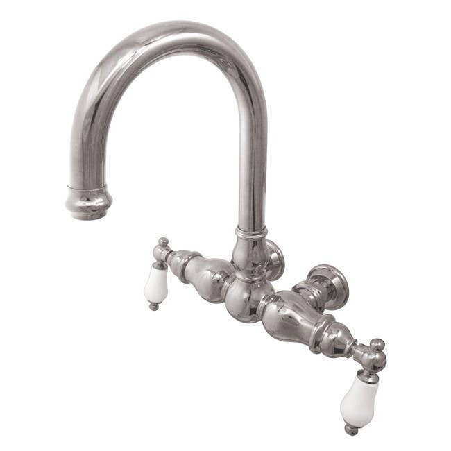 Kingston Brass CC3005T5 Vintage 3-3/8" Wall Mount Clawfoot Tub Filler w/ porcelain levers, Oxidized Satin Bronze