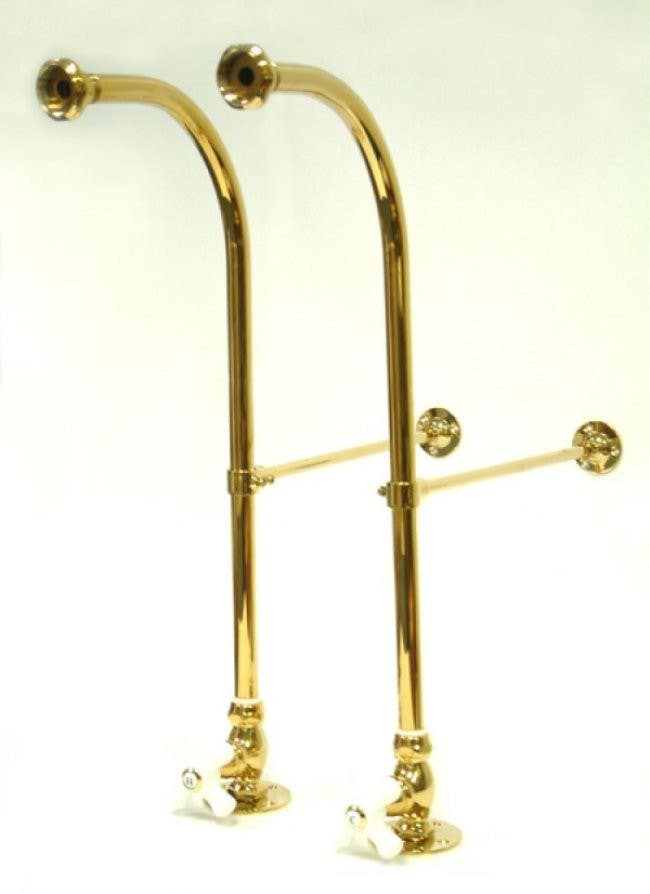 Kingston Brass CC45 Vintage Rigid Freestanding Supply Lines w/ porcelain cross