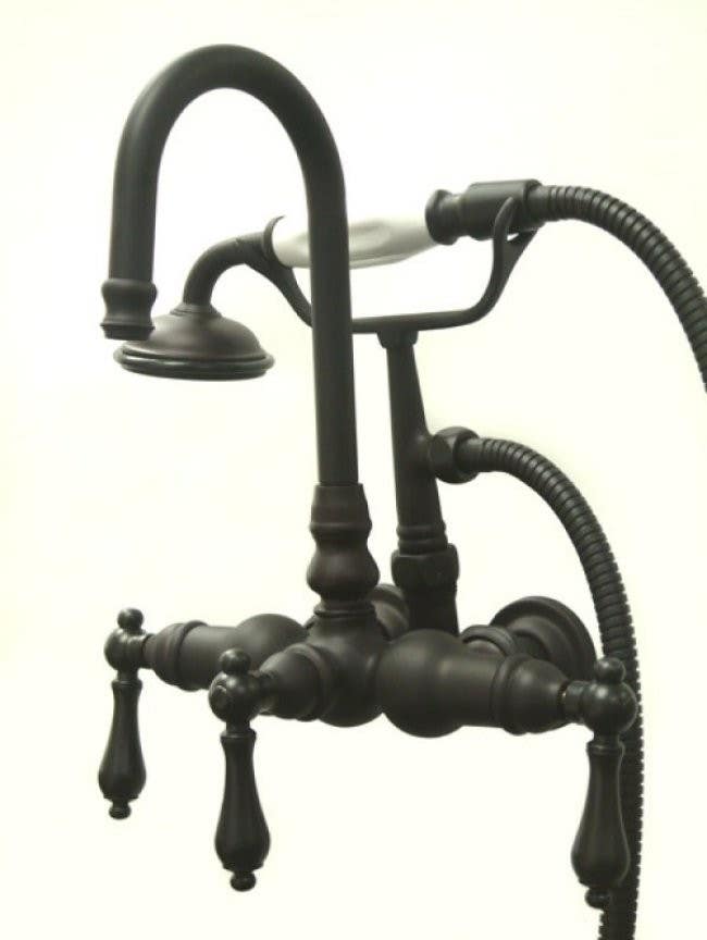 Kingston Brass CC Vintage Wall Mount Clawfoot Tub Filler w/ metal lever