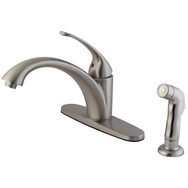 Kingston Brass KS657 Vintage Single Handle Kitchen Faucet w/ Non-Metallic Sprayer w/ metal levers