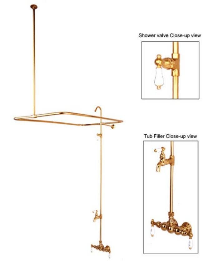 Kingston Brass CC6 Vintage 3-3/8" Wall Mount Tub Filler w/ metal lever