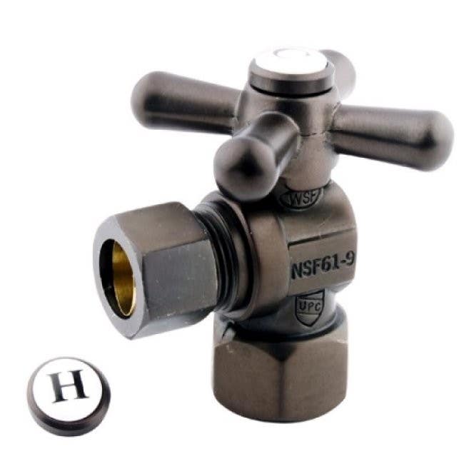 Kingston Brass CC4440 Vintage Angle Stop Valve w/ 1/2" IPS x 1/2" OD Compression w/ cross handles