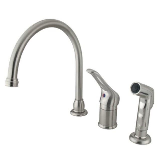 Kingston Brass KB81 Wyndham Single Loop Handle Kitchen Faucet w/ Non-Metallic Side Sprayer