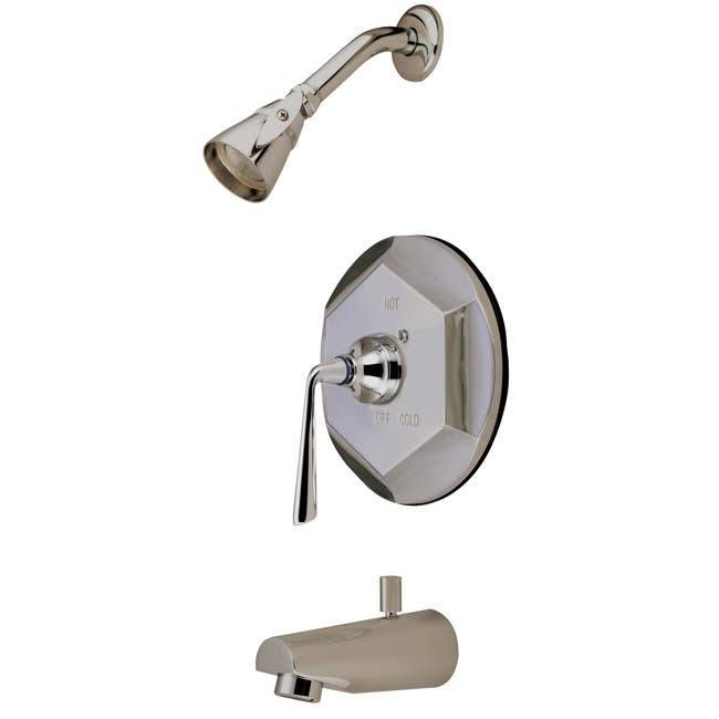 Kingston Brass KB4638ZL Silver Sage Single Handle Tub & Shower Faucet, Satin Nickel