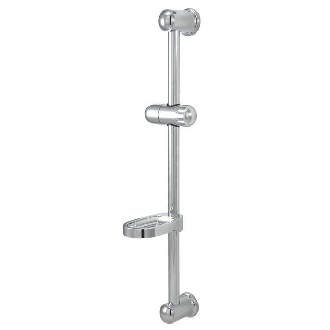 Kingston Brass KX252 Vilbosch 24" Slide Bar with Acrylic Soap Dish and Hand Shower Holder, Polished Chrome