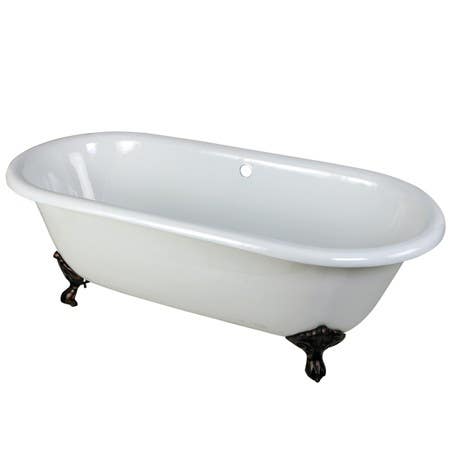 Kingston Brass VCTND663013NB 66" Cast Iron Double Ended Clawfoot Bathtub w/ Feet w/out Faucet Drillings