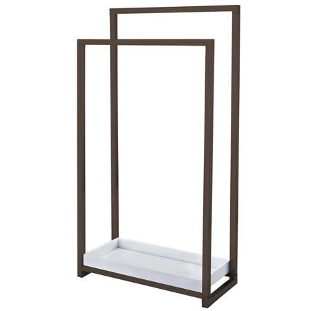 Kingston Brass SCC826 Edenscape Pedestal 2-Tier Steel Construction Towel Rack w/ Wooden Case