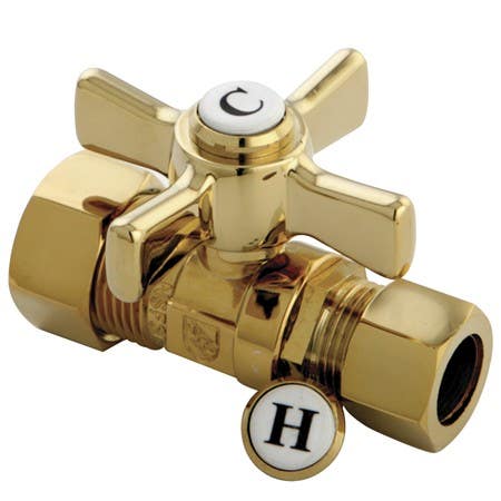 Kingston Brass CC4445 Millennium 5/8" OD Compression X 1/2" OD Compression Straight Valve
