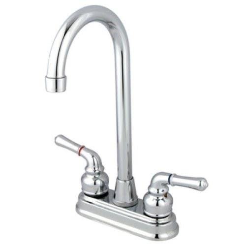 Kingston Brass KB491 Magellan Two-Handle 2-Hole Deck Mount Bar Faucet, Polished Chrome