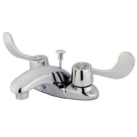 Kingston Brass GKB621ADA Water Saving Vista Lavatory Faucet w/ Blade Handles & Retail Pop Up, Chrome