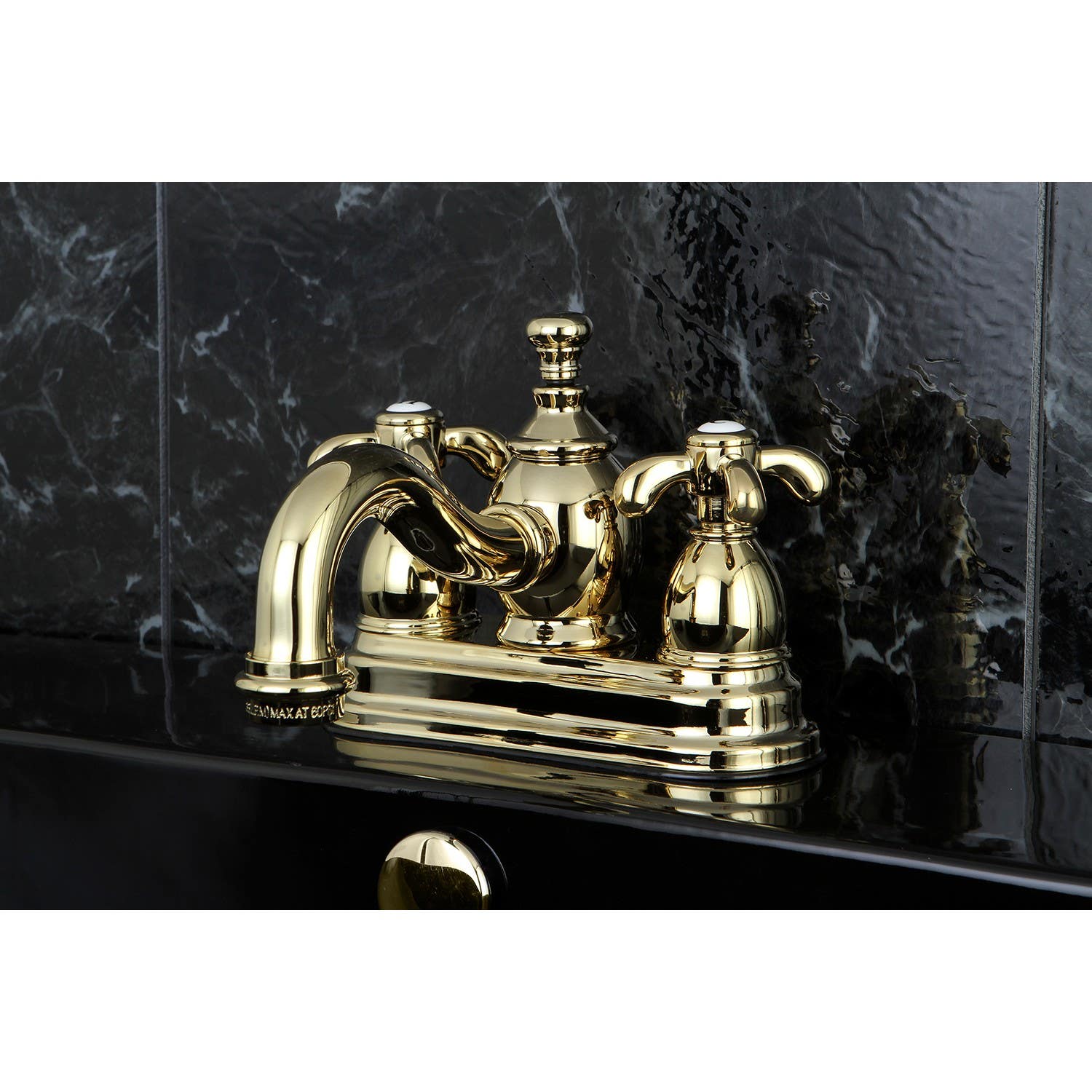 Kingston Brass KS710 4" Centerset Lavatory Faucet with Heritage Spout and TX Metal Cross Handle