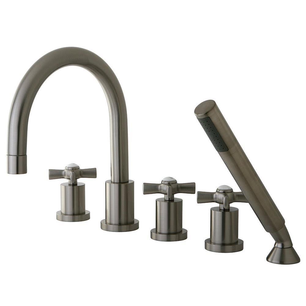 Kingston Brass KS83215ZX Millennium 5-Piece Roman Tub Filler, Bright Chrome