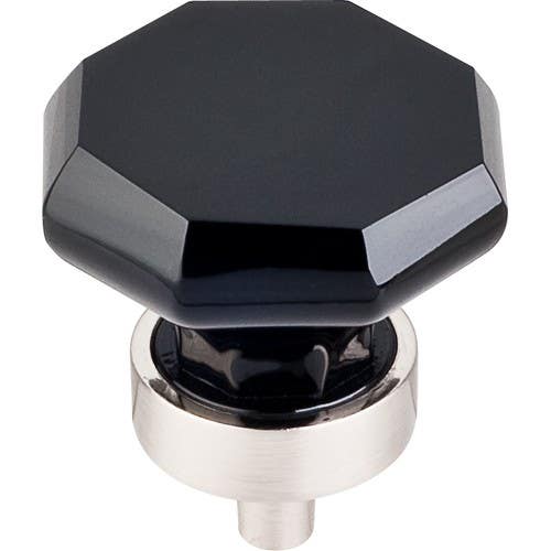 Top Knobs TK137 Black Octagon Crystal Knob 1-3/8"