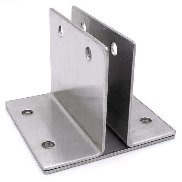 Jacknob 2 Wall Bracket Two Ear 3" Long - Stamped w/ Stainless Steel Material & Satin Finish