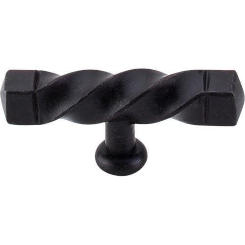 Top Knobs M740 Normandy Square Twist T-Handle 3 3/16" (c-c) - Patina Black