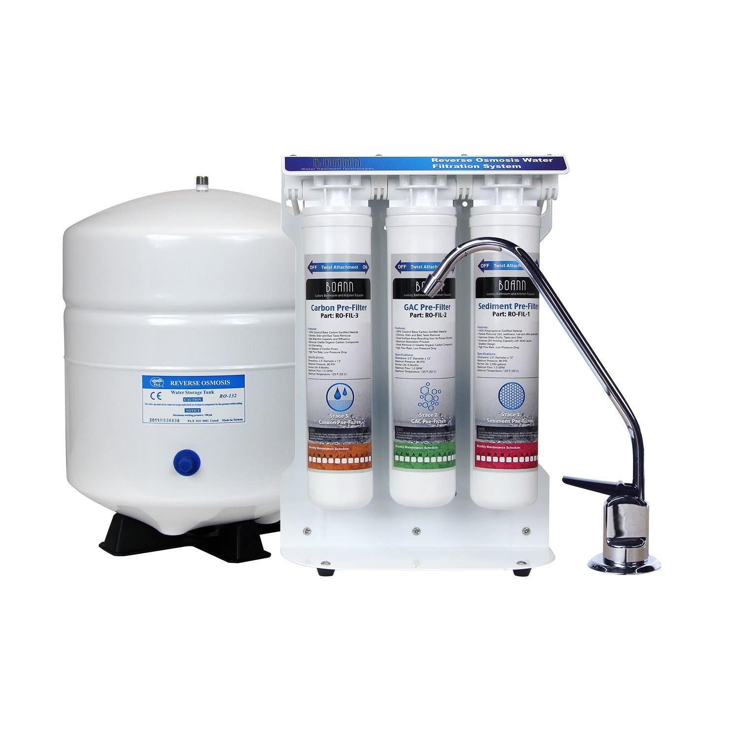 Boann BNRO6SYS Reverse Osmosis 6-Stage Water Filter System